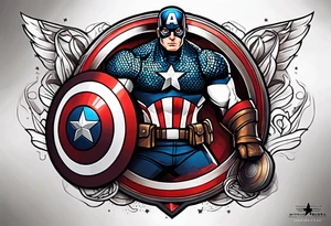 Tizona sword and Captain America Shield tattoo idea