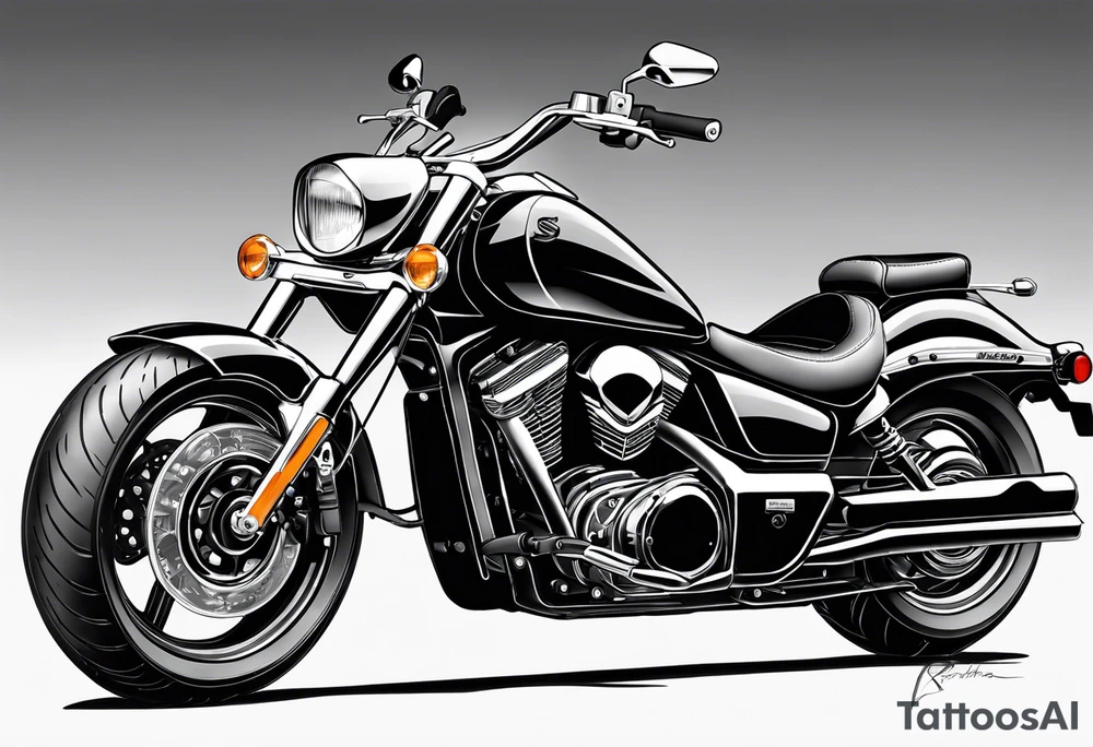 motorcycle suzuki intruder 125cc tattoo idea