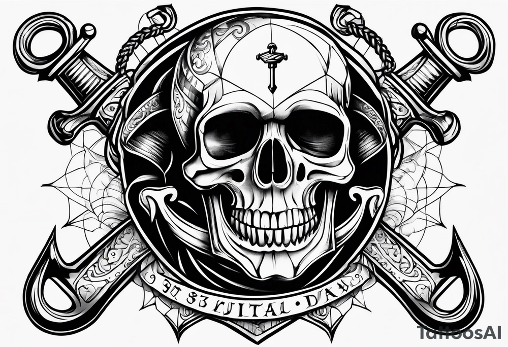 pirate skull anchor tattoo idea