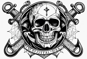 pirate skull anchor tattoo idea