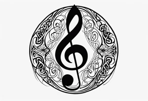 Celtic style bass clef tattoo idea