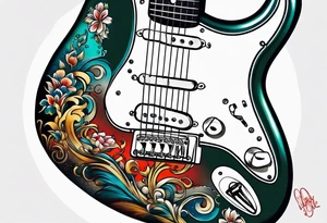 retro fender strat tattoo idea