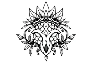 Majestic crown pineapple vagina and anus tattoo idea