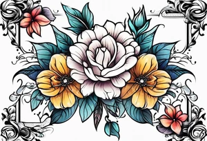 Flowers on finger tattoo idea