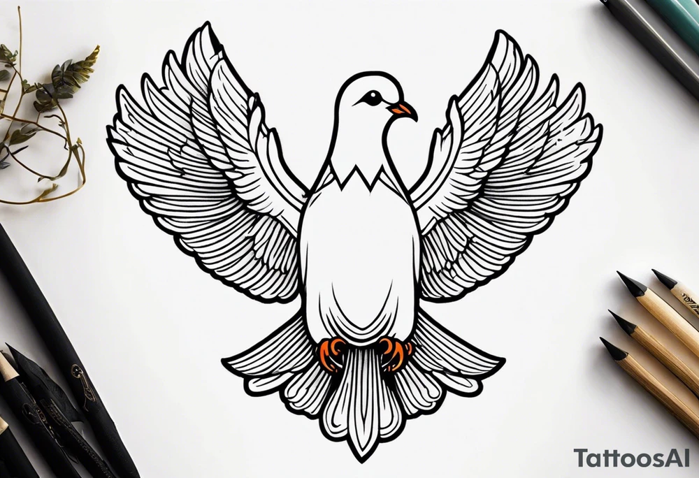 vintage dove traditional tattoo tattoo idea