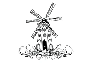 Dutch windmill tattoo idea