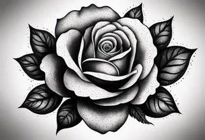 Black rose burning tattoo idea