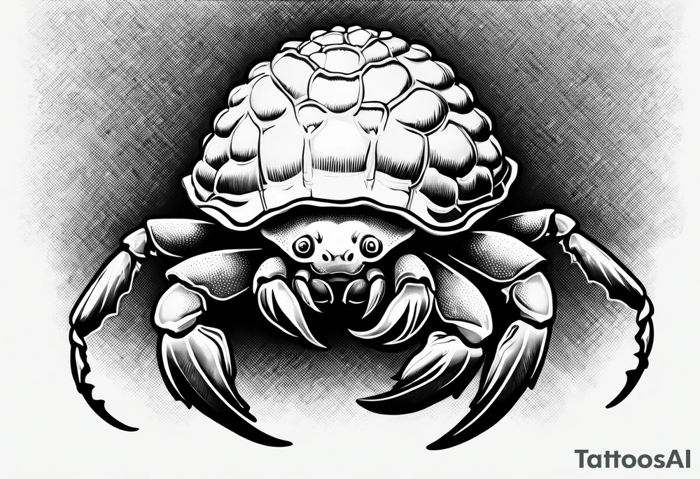 Hermit crab with a popcorn bucket tattoo idea