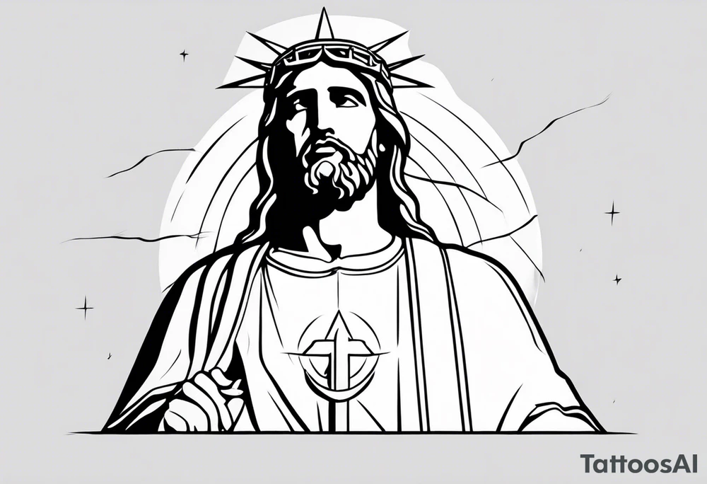 Christ the reedeemer with lightning tattoo idea