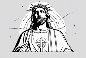 Christ the reedeemer with lightning tattoo idea
