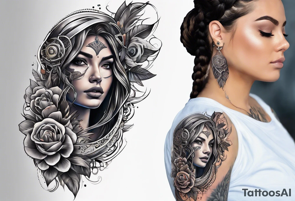 Itzel name, left shoulder tattoo idea