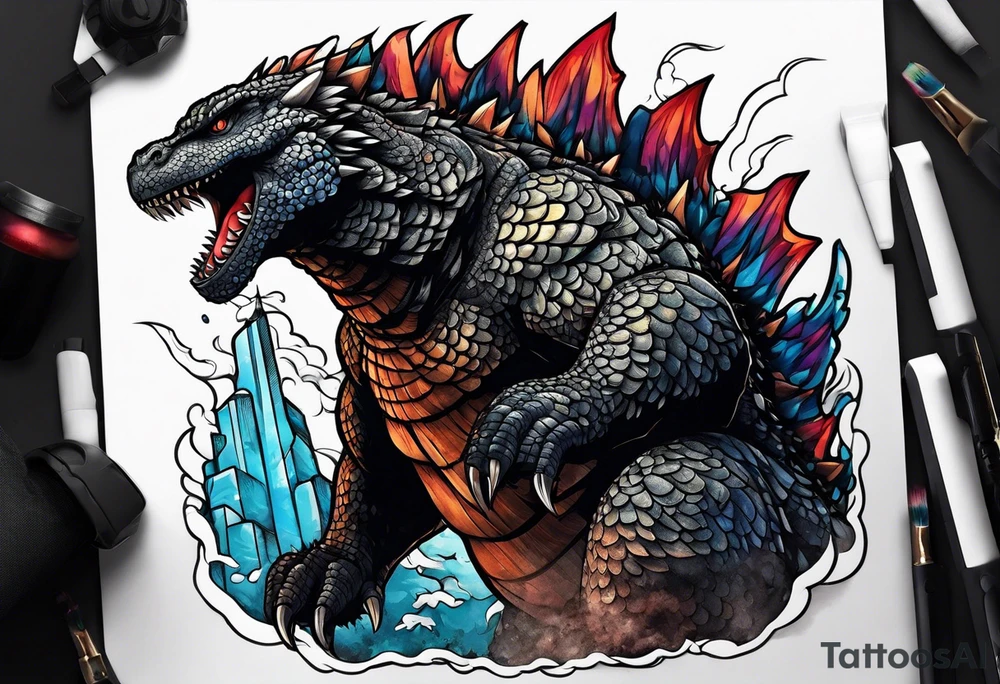 Godzilla tattoo tattoo idea