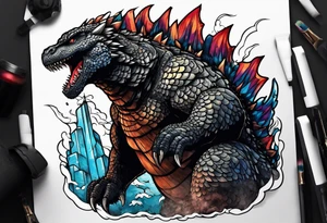 Godzilla tattoo tattoo idea