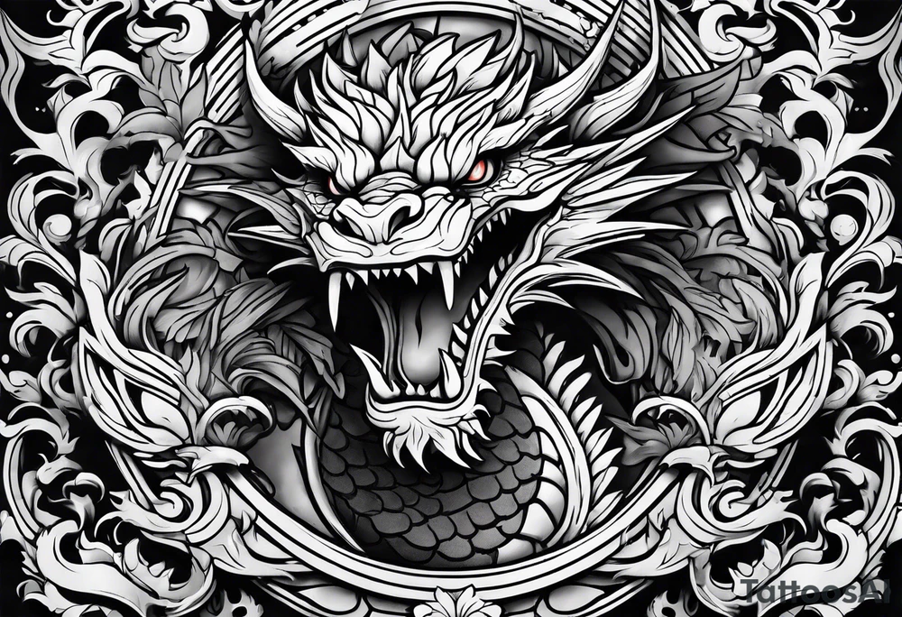 roaring dragons tattoo idea