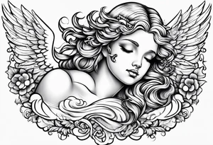 angel on a cloud tattoo idea