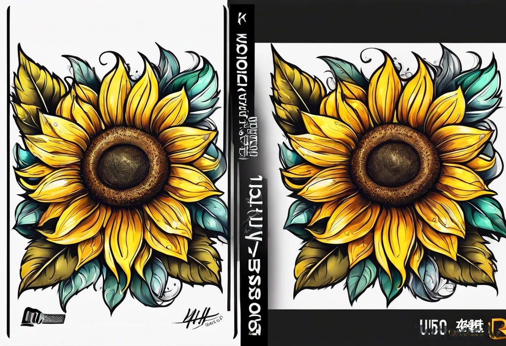 Sunflower arm sleeve tattoo idea