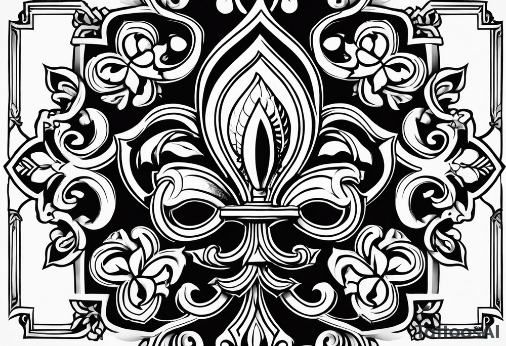 Fleur de lys celtique dans un brasier tattoo idea