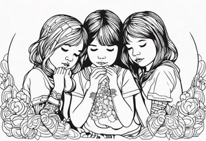 3 little Girls playing tattoo idea