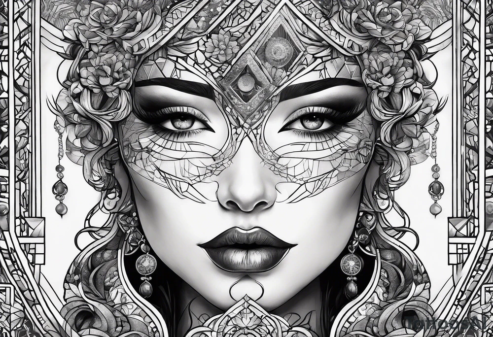 Not faces. Connection, beauty in imperfection, duality within oneself, possibility, intuition, hope, joy, spirituality and resilience. tattoo idea