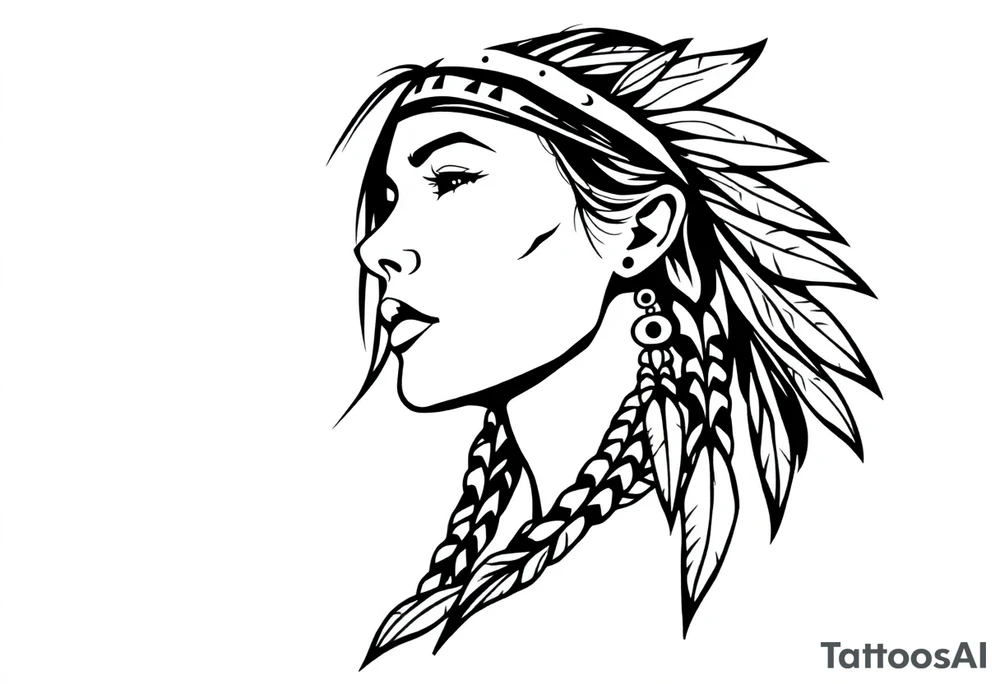 Native American female tattoo idea