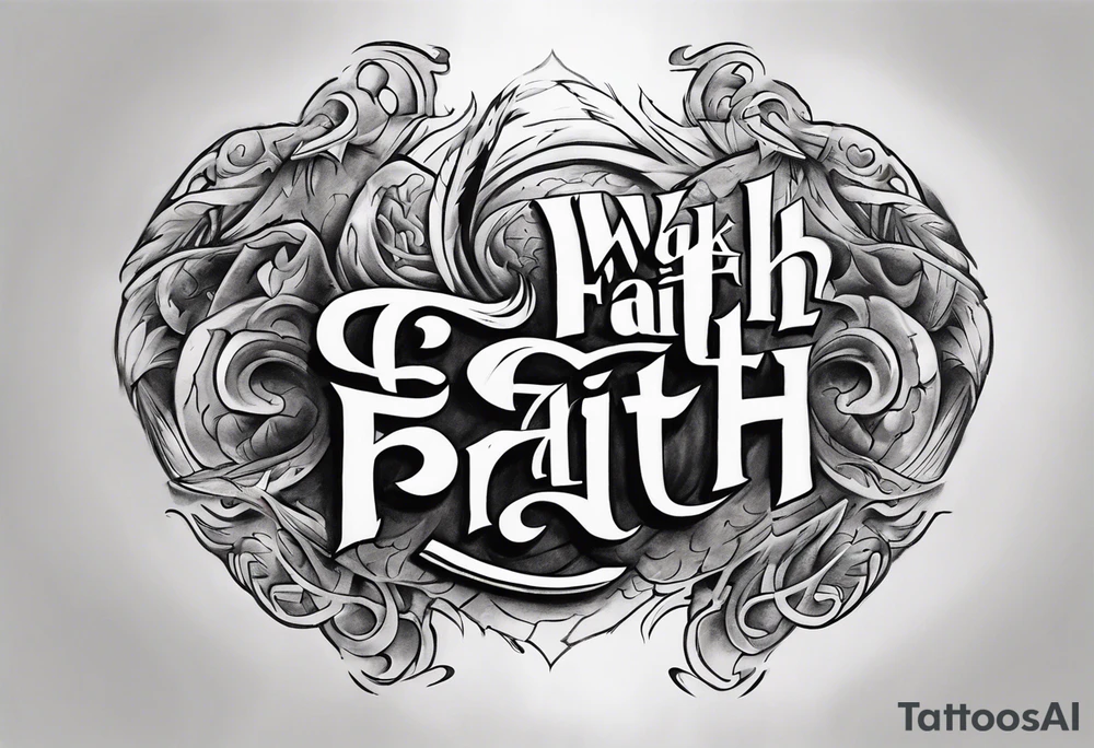 Horizontal inner bicep tattoo. “walk by faith, not by sight” modern tattoo tattoo idea