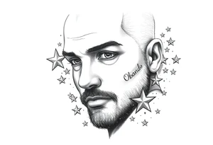 last Name Obando with stars tattoo idea