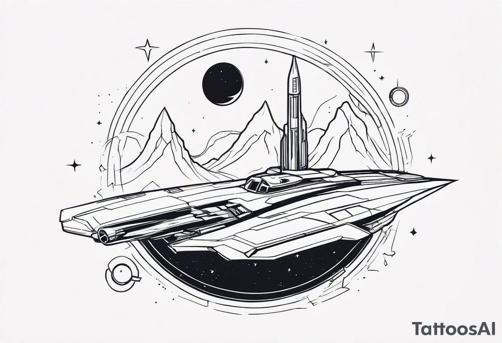 Futuristic Space wanderer tattoo idea
