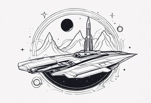 Futuristic Space wanderer tattoo idea