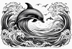 Ocean theme tattoo idea