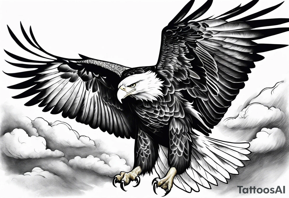 Flying 
Eagle in the sky tattoo idea