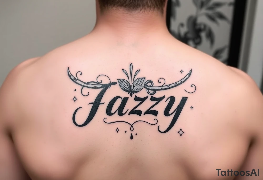 Remembrance of a deceased best friend with the name Jazy incorporated tattoo idea