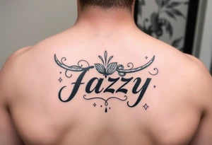 Remembrance of a deceased best friend with the name Jazy incorporated tattoo idea