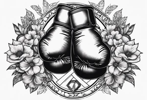 Boxing gloves cancer ribbon chest tattoo tattoo idea