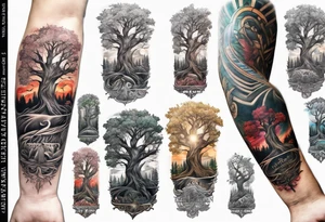 Family tree with names for a forearm of a man tattoo idea