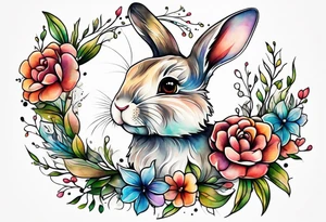 Mum and baby bunny tattoo idea