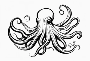 Octopus with flowing tentacles. tattoo idea