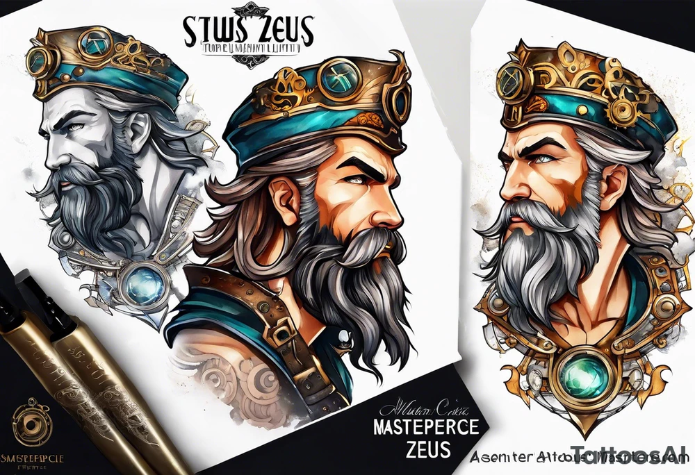 Steampunk zeus tattoo idea