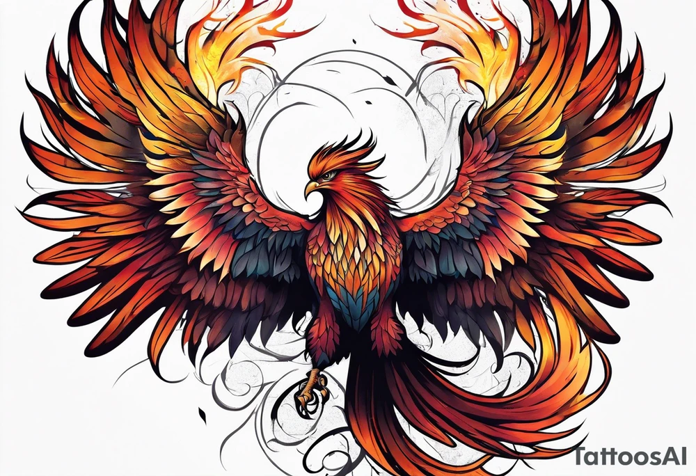 scarred warrior phoenix tattoo idea