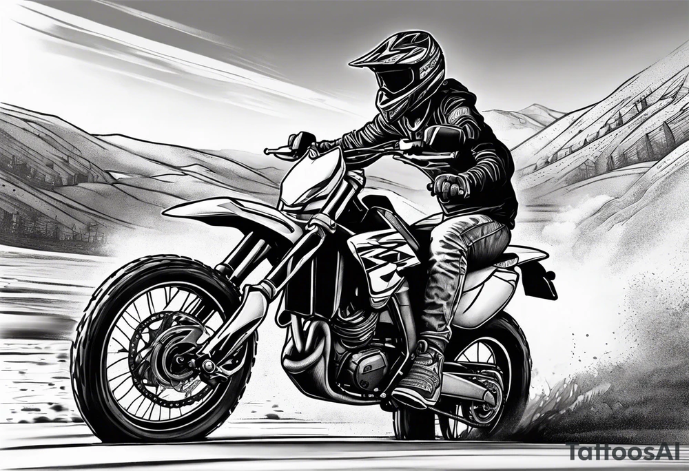 Sister and brother riding dirtbikes together tattoo idea