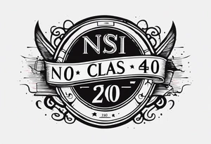 simple banner that says "NSI CLASS 24020" tattoo idea