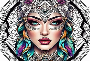 geometric tapestry tattoo idea