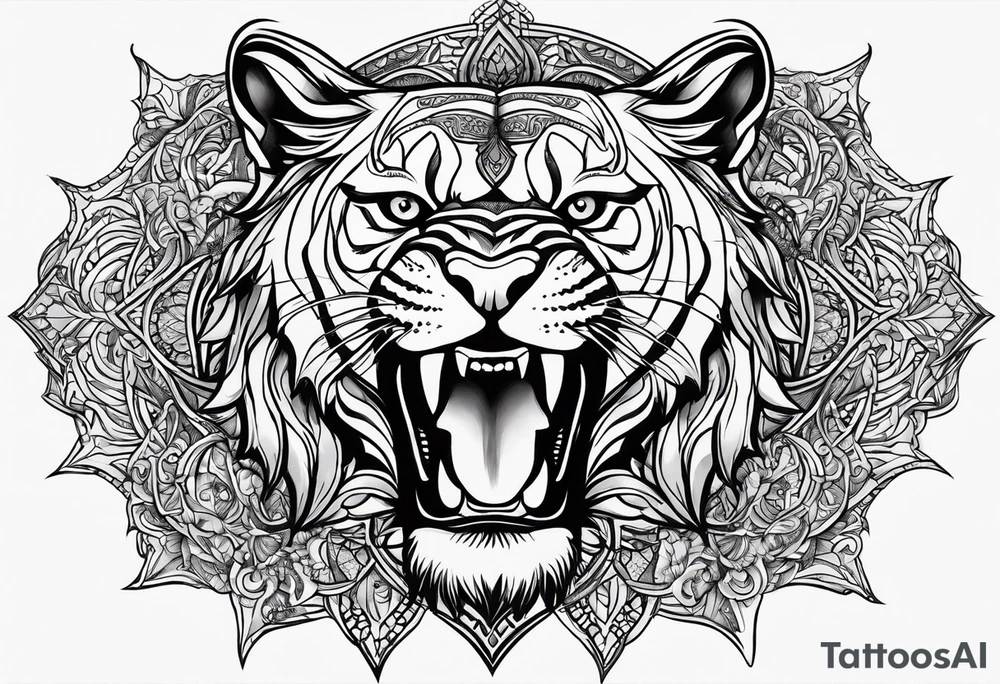 roaring muslim tattoo idea