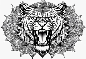 roaring muslim tattoo idea