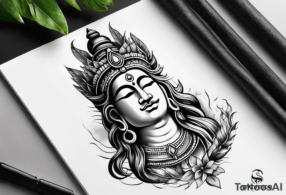 Shiva tattoo and add personality like adventure, karma , nothing is deep , positive, go with the flow tattoo idea