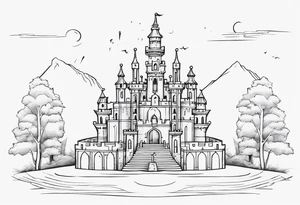 Labyrinth Castle with bell tattoo idea