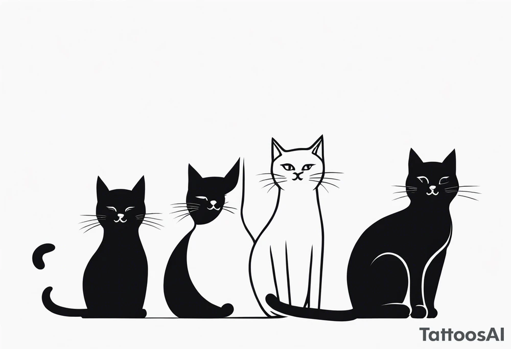 Three tiny cats tattoo idea