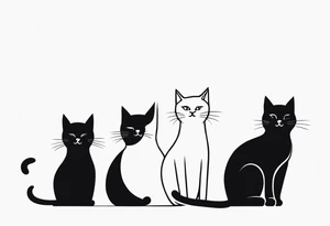 Three tiny cats tattoo idea
