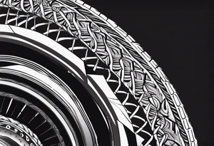 Horseshoe tire track tattoo idea