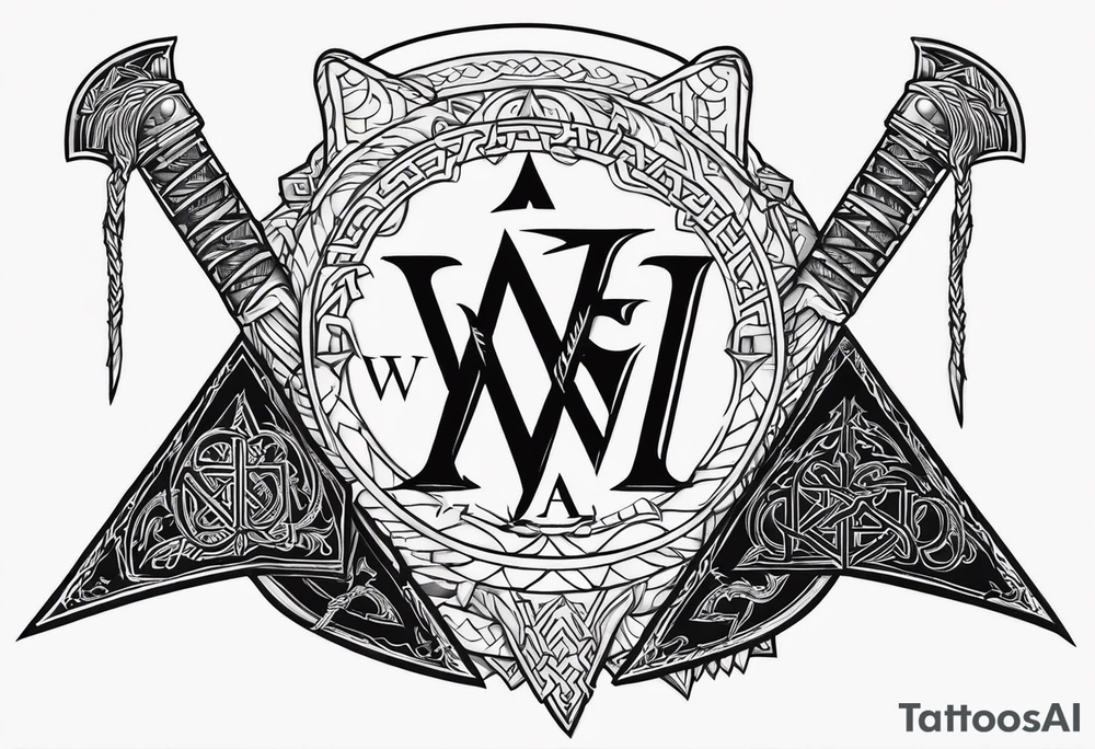 Valhalla sword
dragon axe Valknut helm of awe tattoo idea