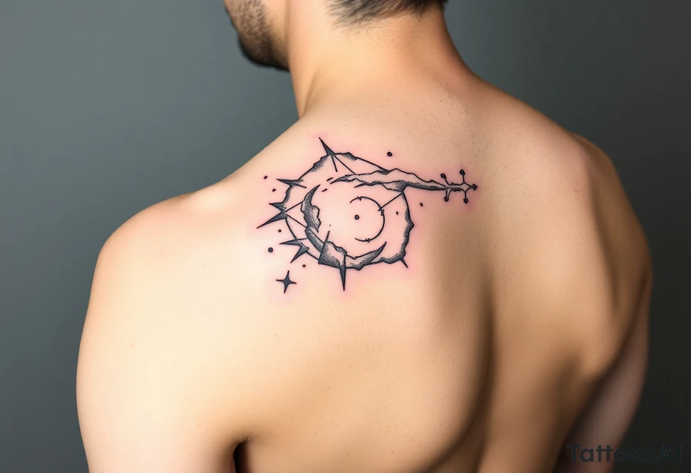 negative space tattoo inspired by the galaxy tattoo idea